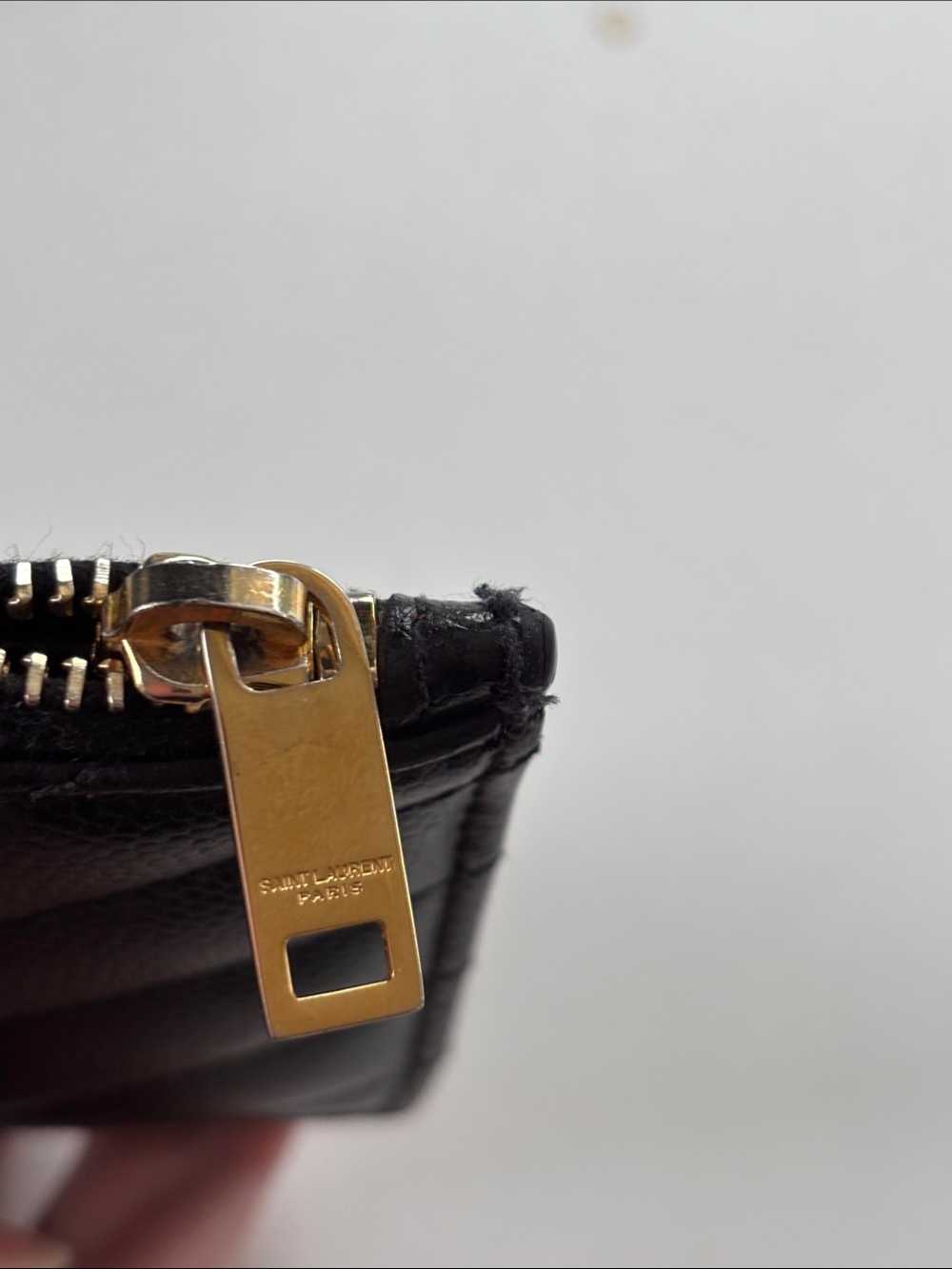 Saint Laurent Black Quilted Leather Card Holder with Gold YSL Emblem - Picture 5 of 5